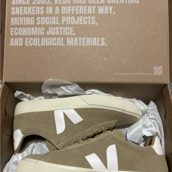 New! Veja Dune/White Suede Sneakers - Picture 7 of 7